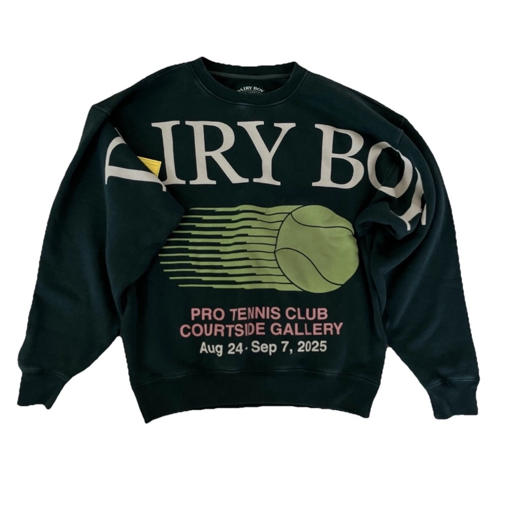 Dairy Boy Home Slam Crewneck Honeydew Green US Open Oversized Sweatshirt S
